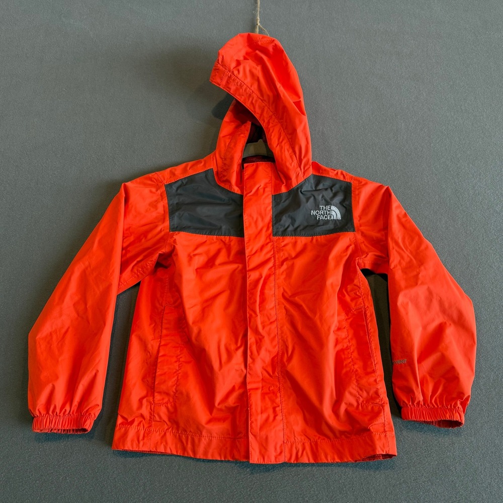 The North Face Boys XXS 5 Orange Black DryVent Hooded Rain Jacket